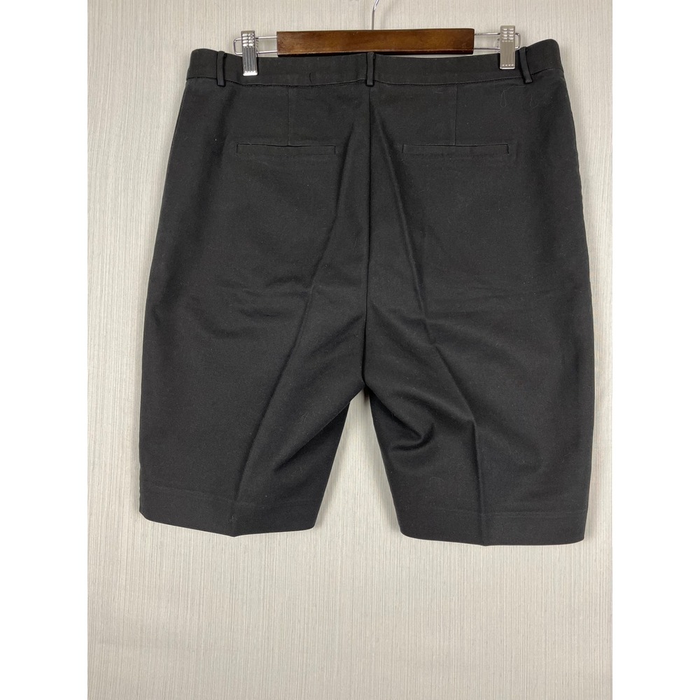 Chico's Bermuda Shorts 2 Black Cotton Rayon Blend Stretch Classic Preppy Minimal - Picture 6 of 10